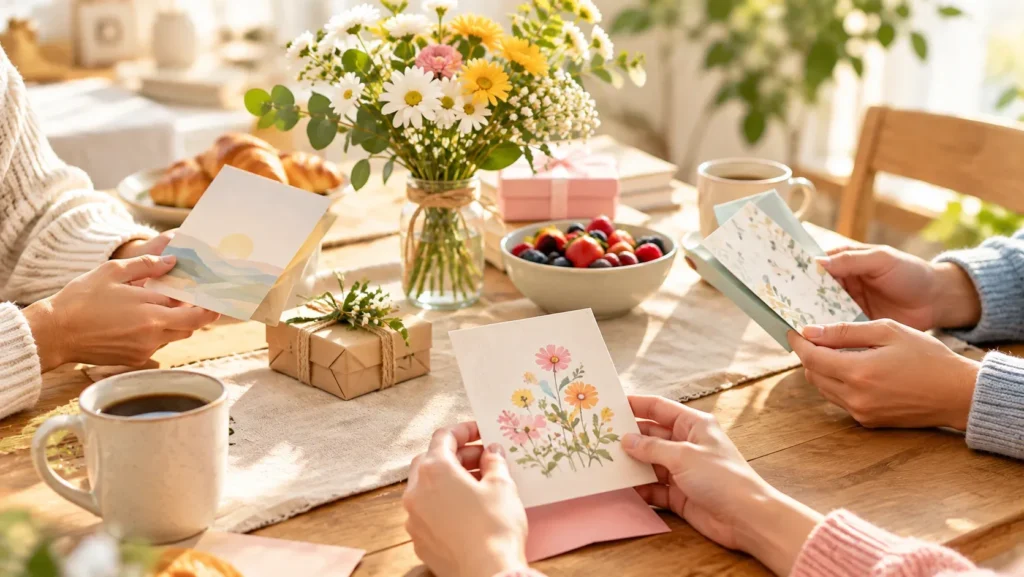 Warm morning greeting scene representing Monday blessings for friends and family.