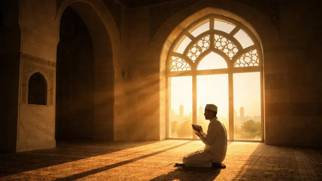 Asr prayer time in Islam during the peaceful late afternoon.